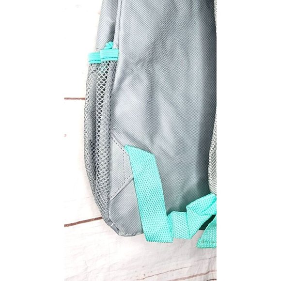 Pro Sport Silver Teal Mesh Front Pocket Zipper Backpack - Picture 6 of 12